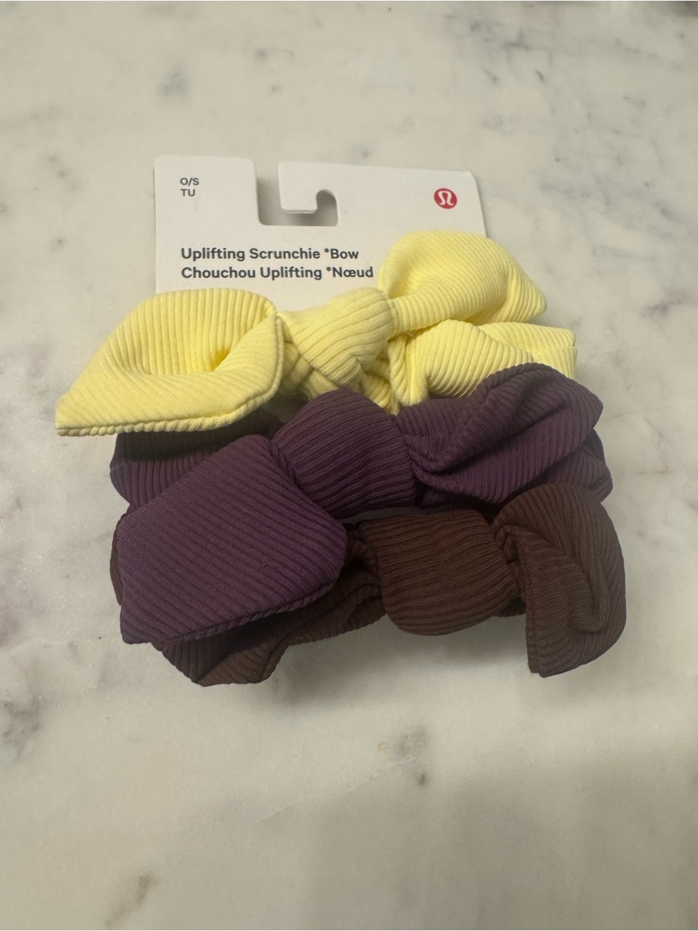 NWT Lululemon Uplifting Scrunchie Bows Set of 3
